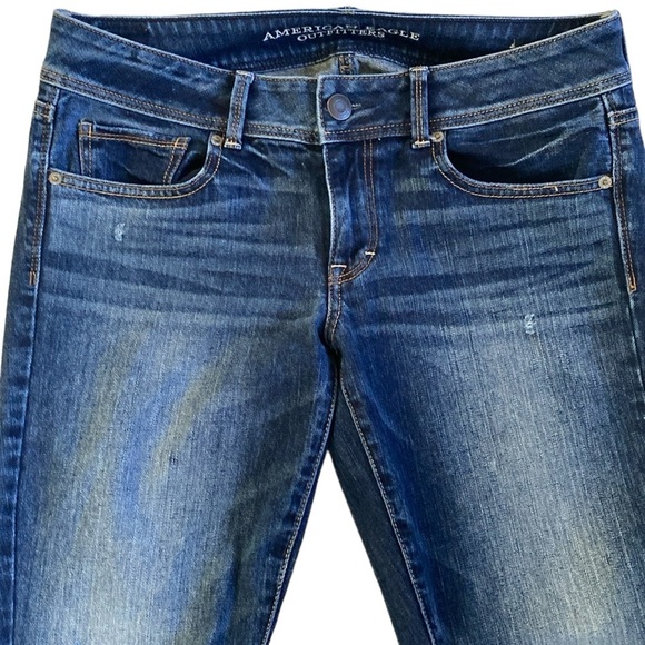 American Eagles Outfitters Kick Boot Stretch Size 8 Closing Zip/Button 5 Pockets - Picture 2 of 11